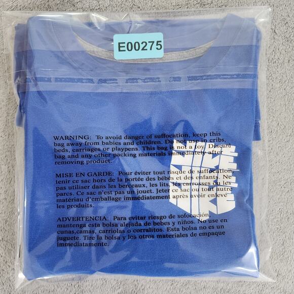 Nike Regular Fit Crew Neck Short Sleeve Tee Men's Size M Blue Retro Logo Graphic - Picture 7 of 7